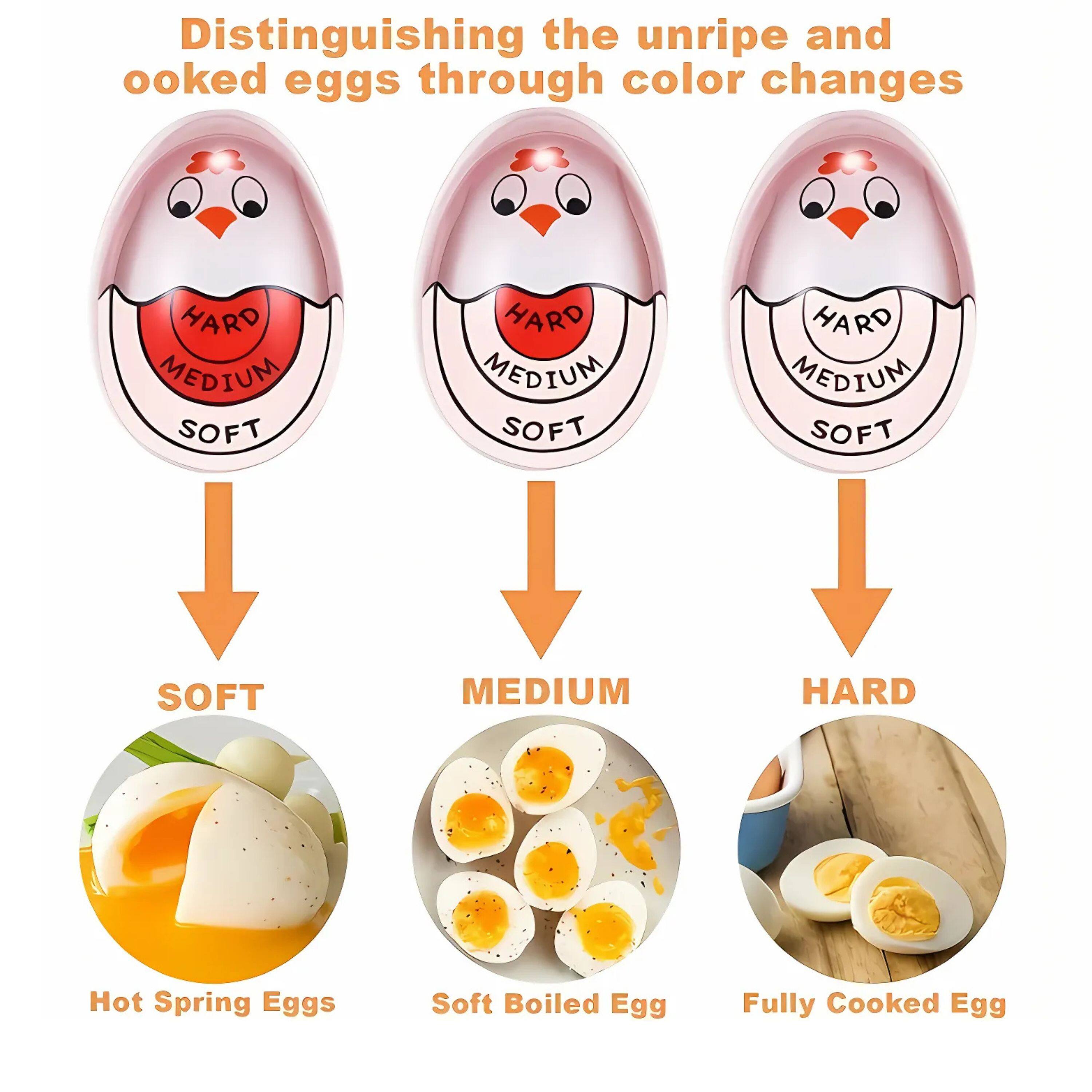 Distinguishing the unripe and cooked eggs through color changes

HARD MEDIUM SOFT  
HARD MEDIUM SOFT  
HARD MEDIUM SOFT  

SOFT  
MEDIUM  
HARD  

Hot Spring Eggs  
Soft Boiled Egg  
Fully Cooked Egg