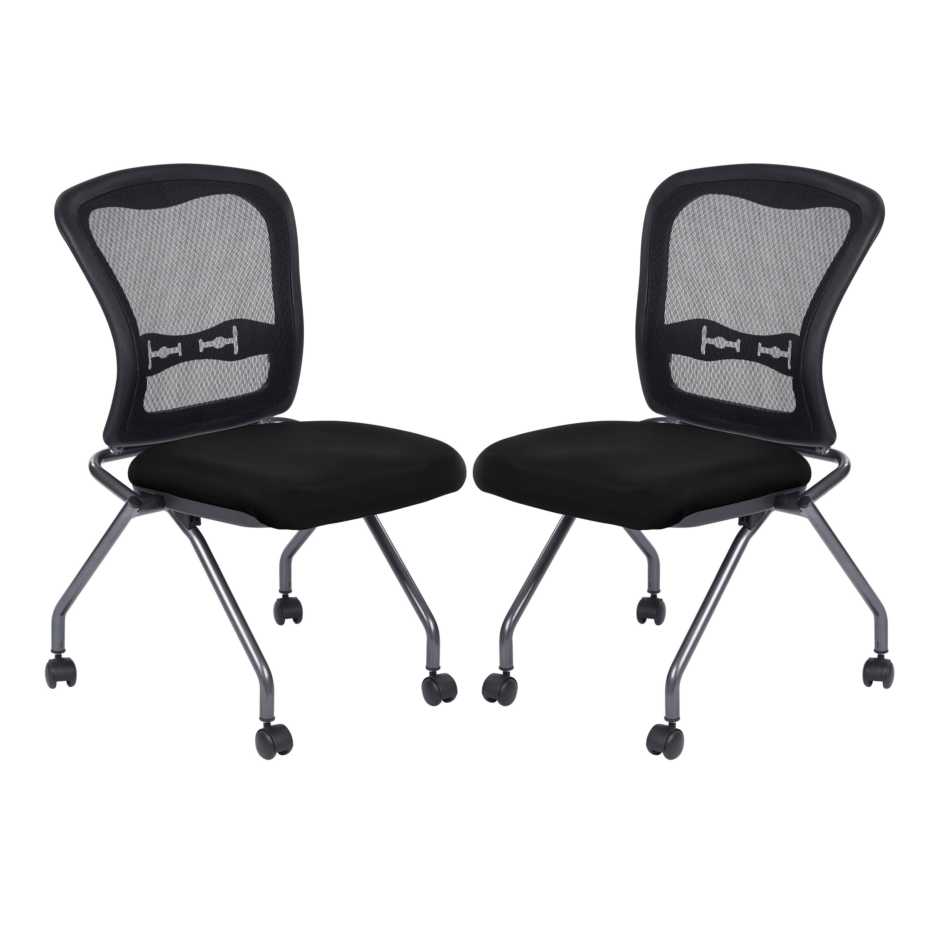 Angle. Office Star Products - Soft-Flex Frame Folding/Nesting Office Visitor Chair - Coal.