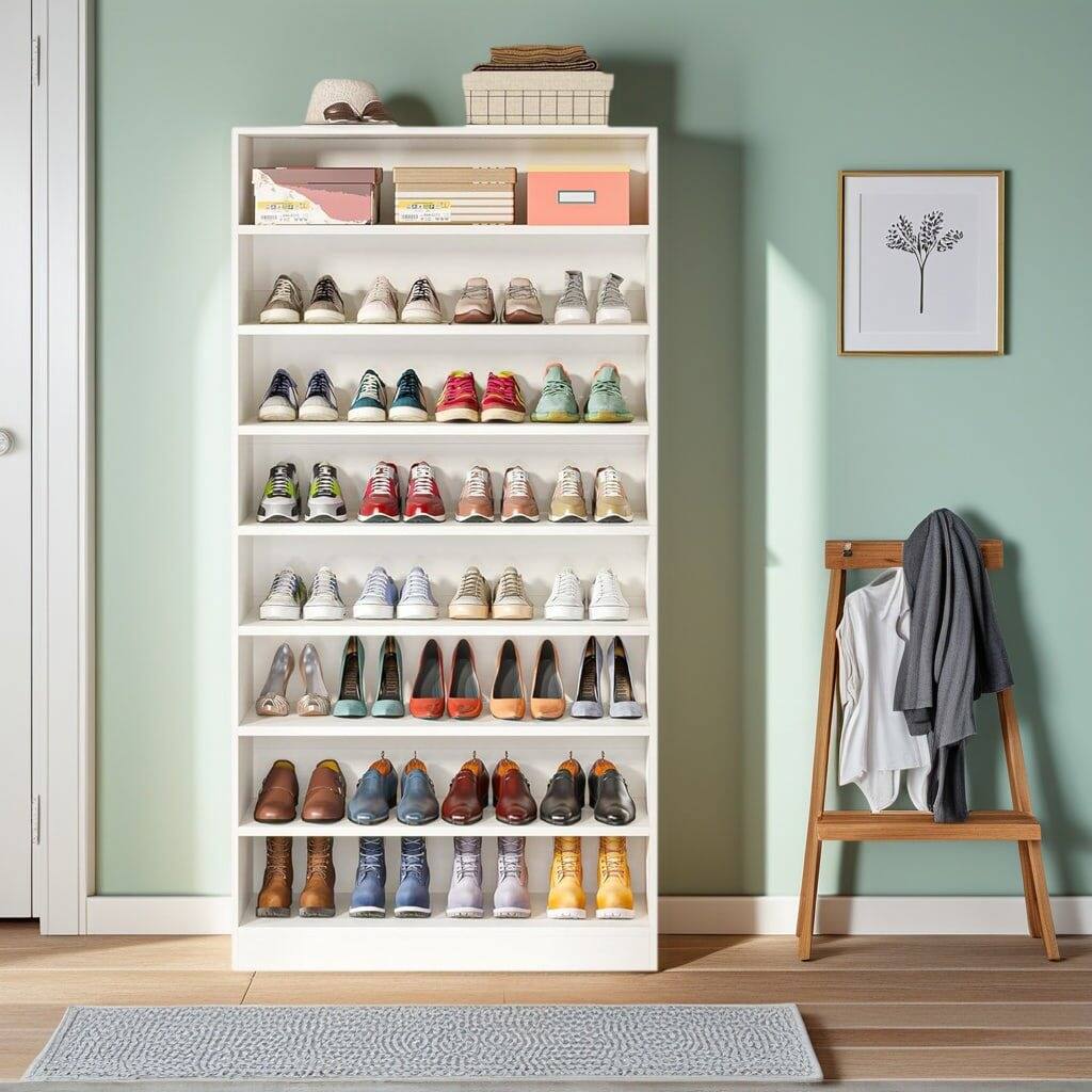 Alt View 1. Kadyn - Kadyn 5-Tier Storage Shelf, Multi-Level Display Table, Living Room Home Furniture, Space-Saving & Stylish, White - White.