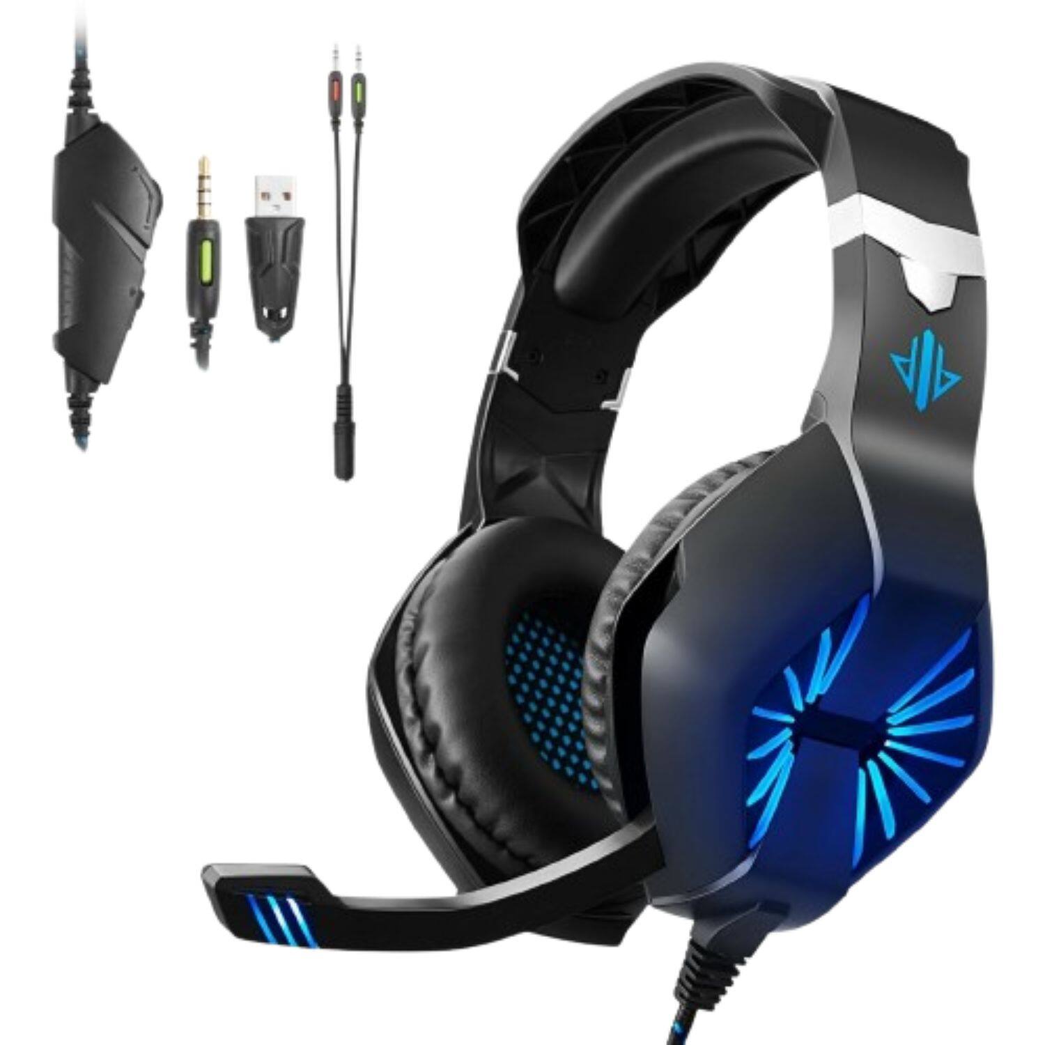 Stock Preferred - Gaming Headset with Mic – LED Light Over-Ear Headphones for Xbox - Black