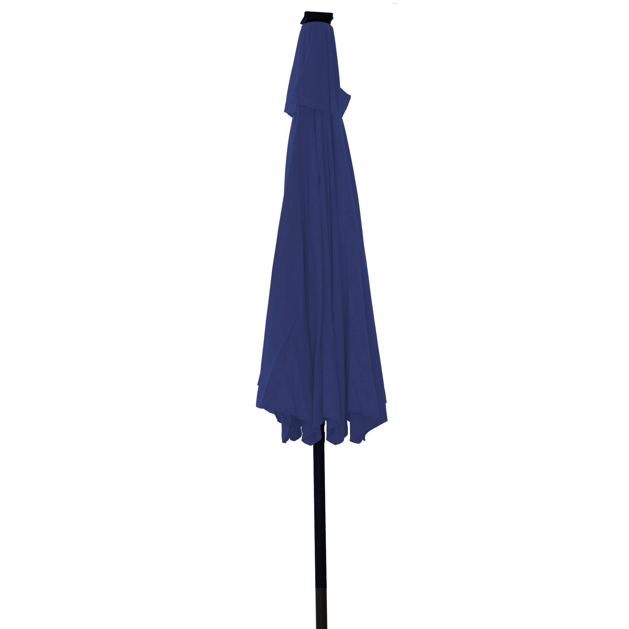 Alt View 1. Mondawe - 9ft Patio Umbrella 32 Solar LED Light Market Umbrella with Tilt and Crank - Navy Blue.