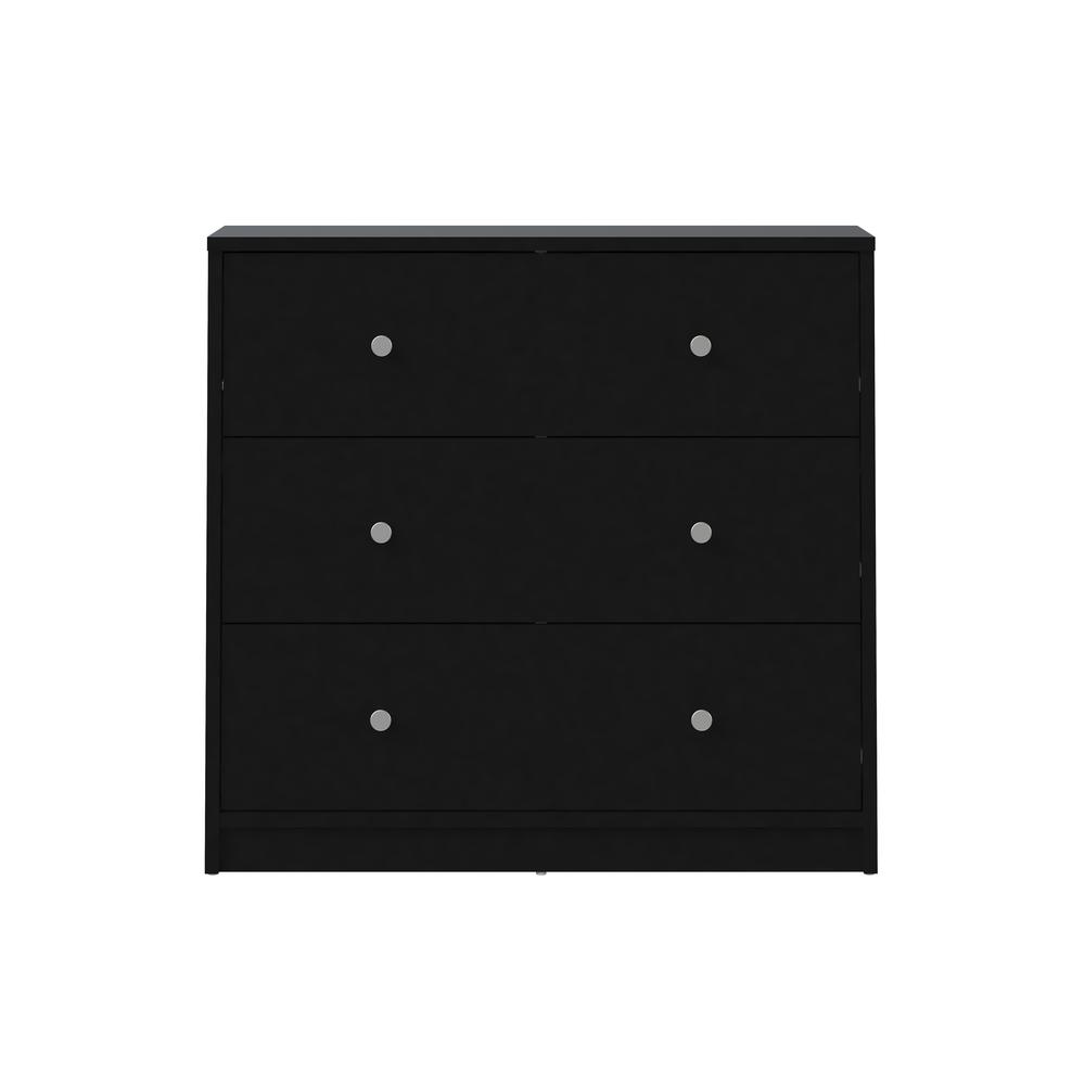 Alt View 1. FurniFact - Black 3 Drawer Dresser - Compact Small Chest of Drawers for Bedrooms - Black.