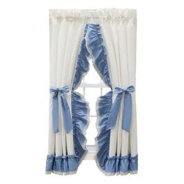 Ellis Curtain - Madelyn Ruffled Victorian Priscillas 1.5" Rod Pocket Curtain Panel 100" x 72" - Slate