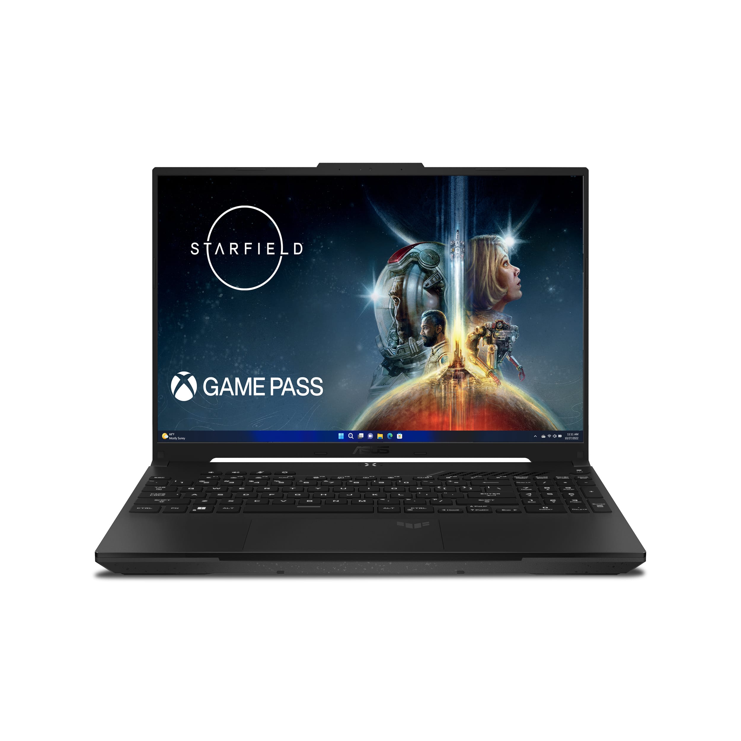 ASUS - TUF Gaming A16 16" 165Hz Gaming Laptop FHD-AMD Ryzen 7 7735HS with 16GB DDR5 Memory- Radeon RX7600S 512GB PCIe SSD - OFF BLACK - Front_Zoom