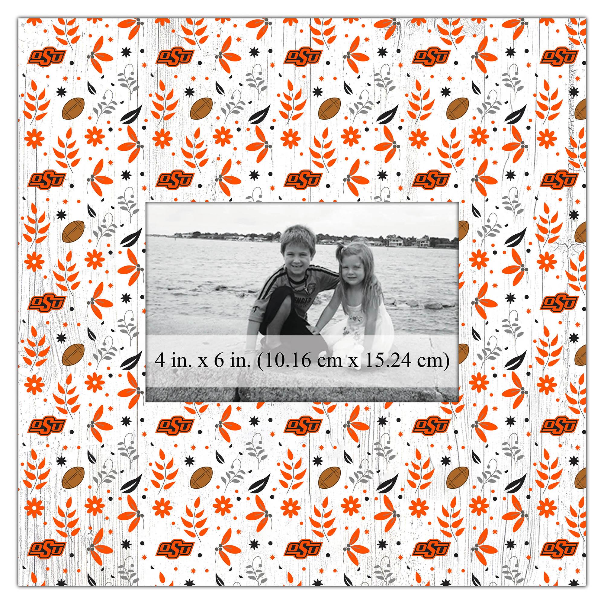 Oklahoma State Cowboys 10'' x 10'' Floral Pattern Frame