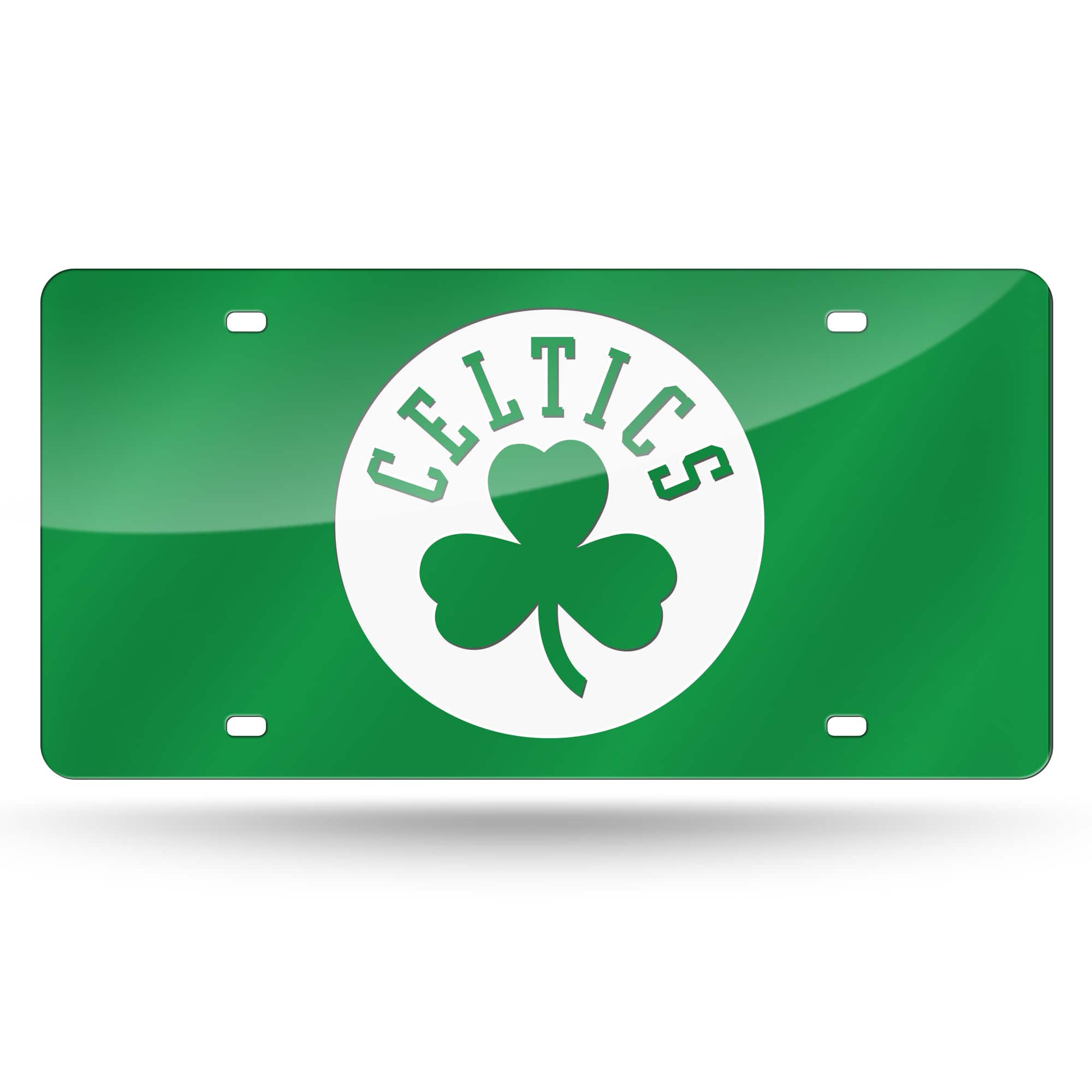 Rico Industries - Boston Green Shamrock Celtics NBA - Mirrored Laser License Plate - Multi