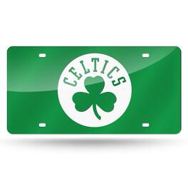 Rico Industries - Boston Green Shamrock Celtics NBA - Mirrored Laser License Plate - Multi