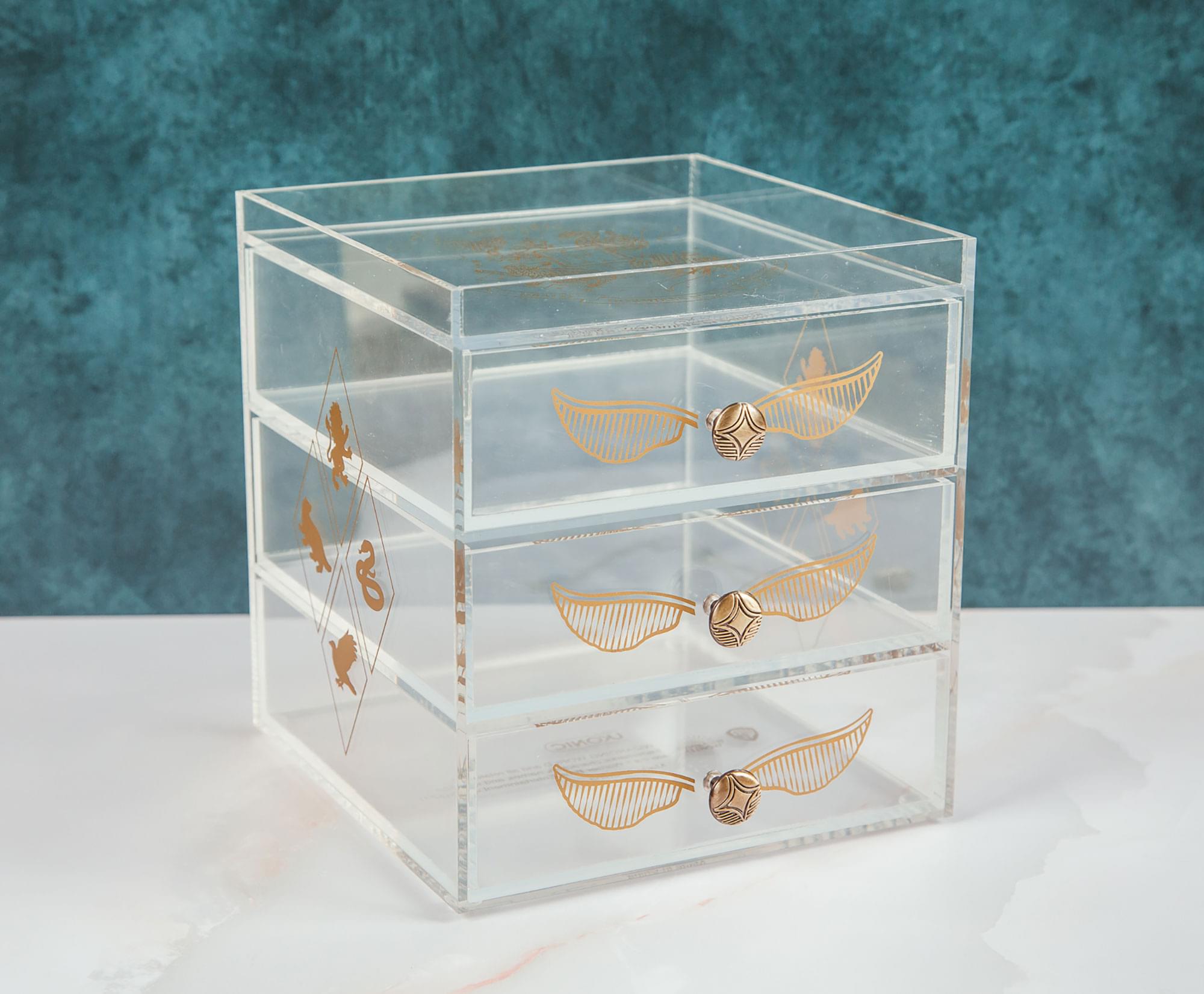 Alt View 4. Ukonic - Harry Potter Snitch Acrylic Beauty Organizer Storage Case - Clear.