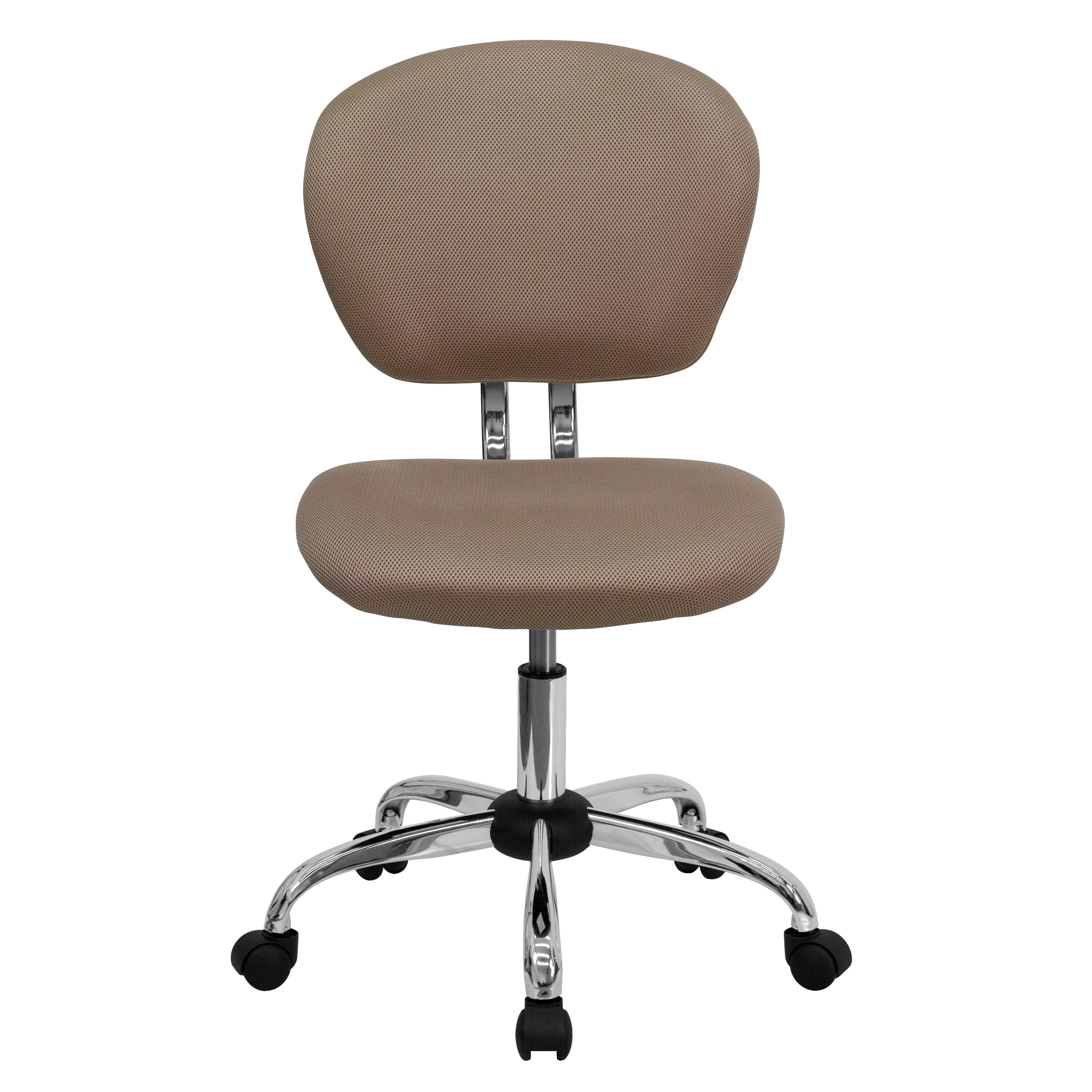 Alt View 7. Emma + Oliver - Mid-Back Mesh Padded Swivel Task Office Chair with Chrome Base - Coffee Brown.
