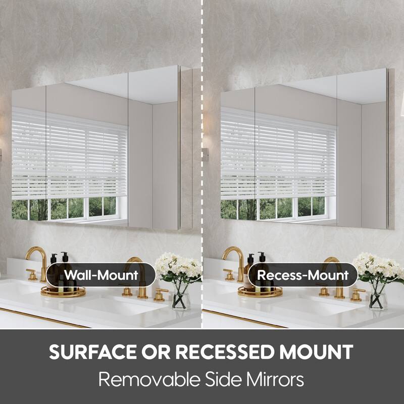 Wall-Mount  
Recess-Mount  

SURFACE OR RECESSED MOUNT  
Removable Side Mirrors