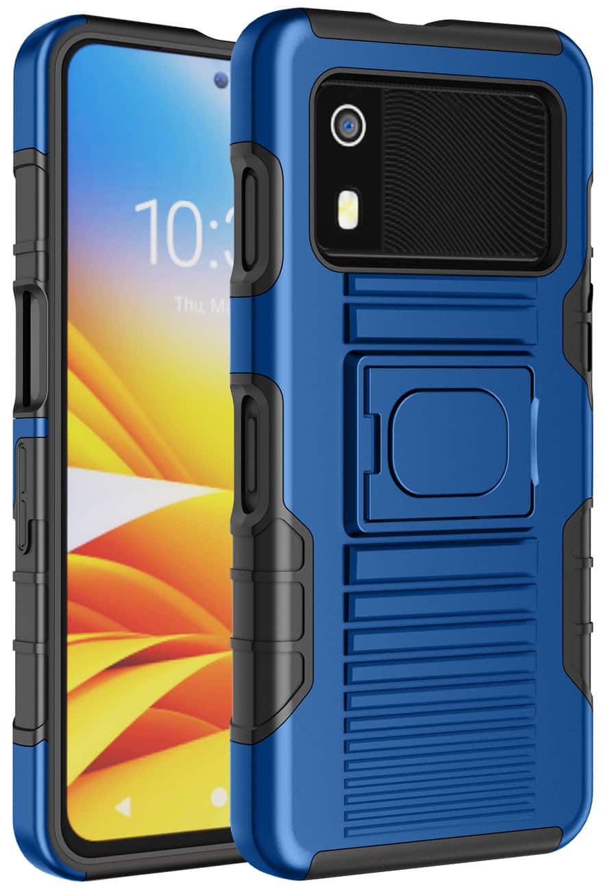 Nakedcellphone - Case for Zebra EM45 RFID Mobile - Rugged Hybrid Phone Cover with Grip Stand - Blue