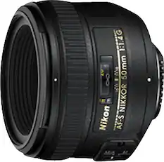 Front. Nikon - AF-S NIKKOR 50mm f/1.4G Standard Lens - Black.