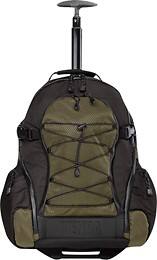 Front Standard. Tenba - Shootout Medium Rolling Backpack - Black/Olive.