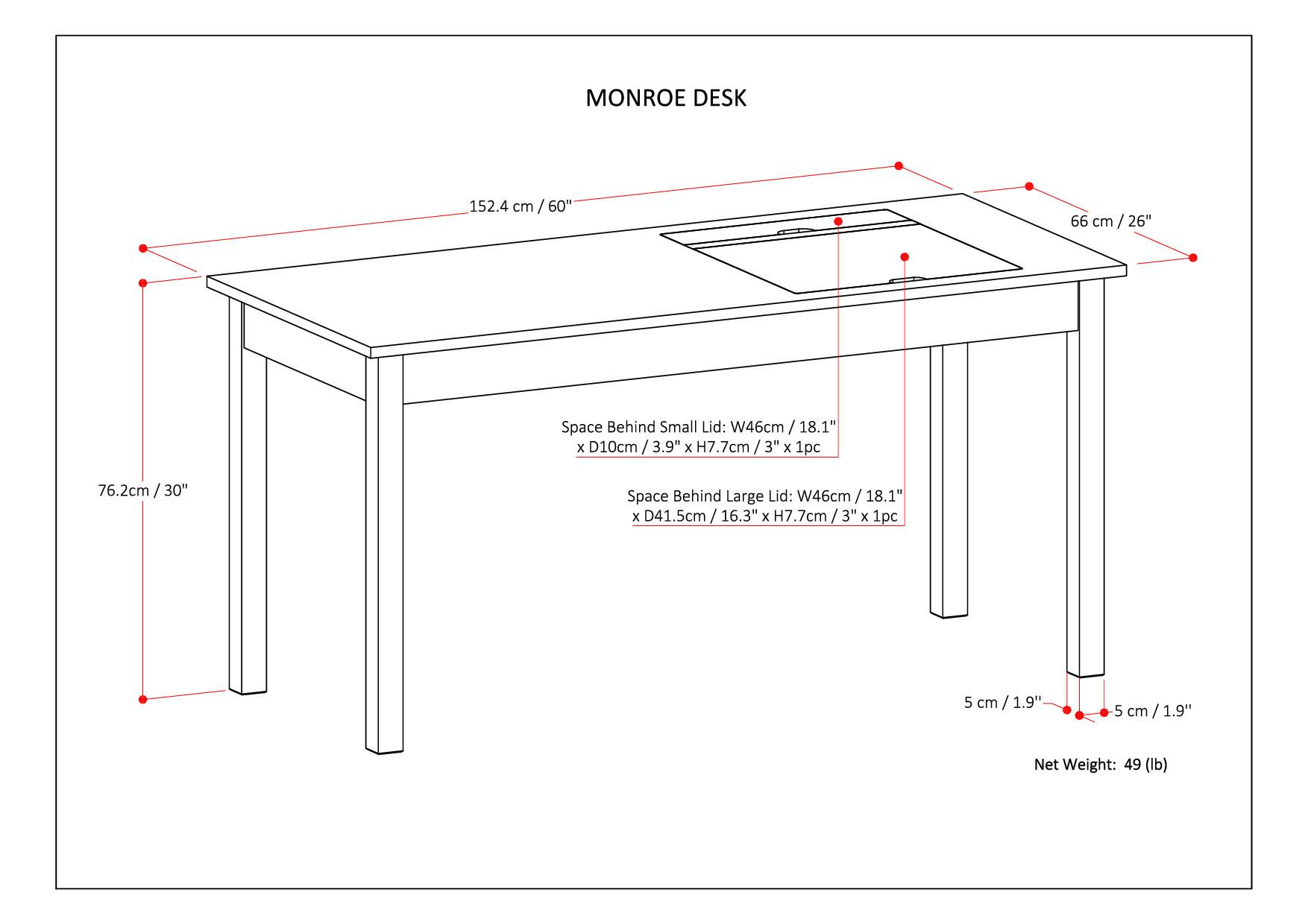 Alt View 20. Simpli Home - Monroe Desk - Distressed Charcoal Brown.