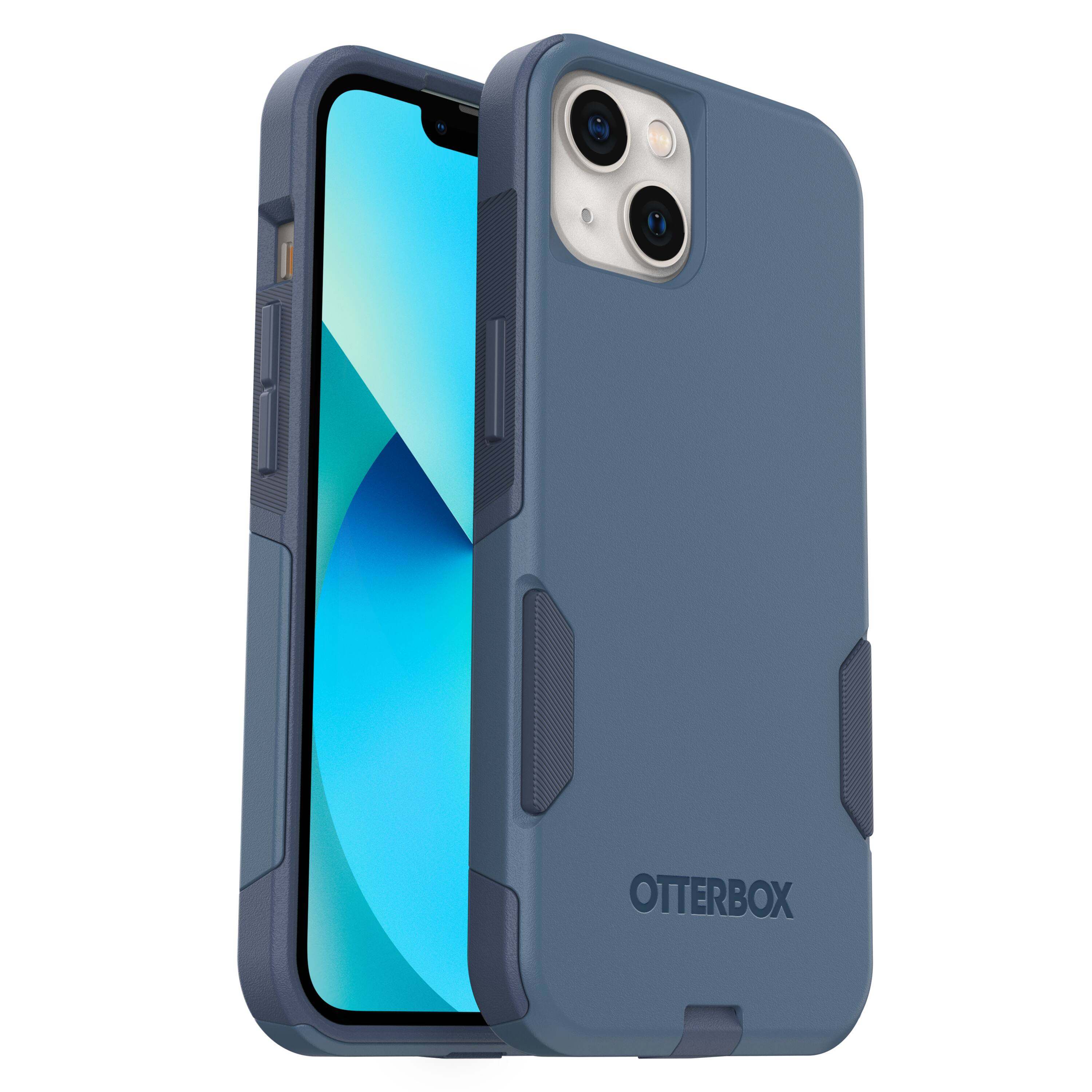 Front. OtterBox - Commuter Antimicrobial Case for Apple iPhone 13 - Rock Skip Way.