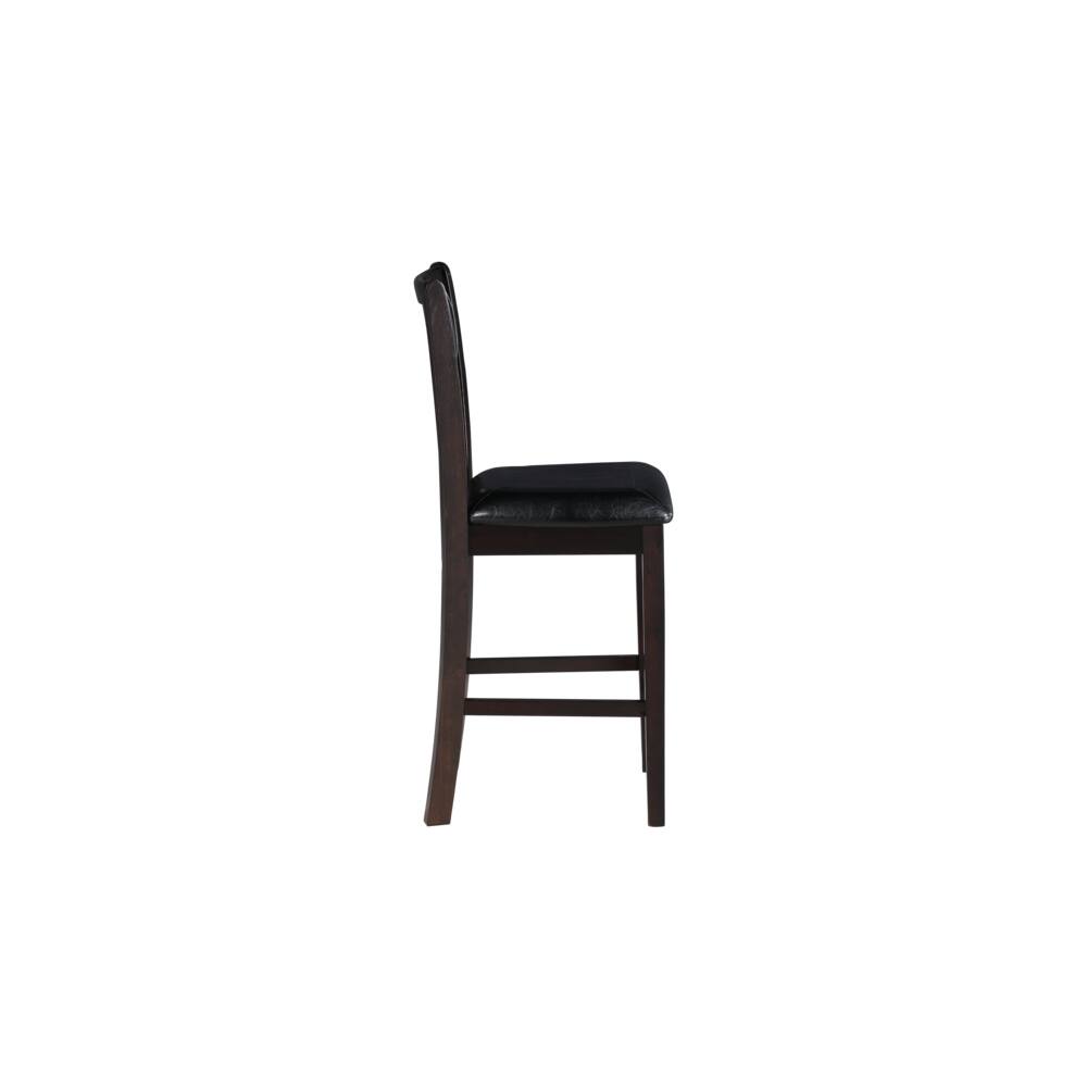 Back. New Classic Furniture - Furniture Gia Solid Wood Counter Chairs in Ebony Black (Set of 2) - Black.