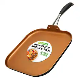 NutriChef - Pan Non-Stick Coating Inside, Hard-Anodized Look Heat Resistant Lacquer Outside, Silicone Handle - Copper