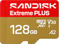 SANDISK Extreme PLUS
microSD V30 XC I
128 GB
A2