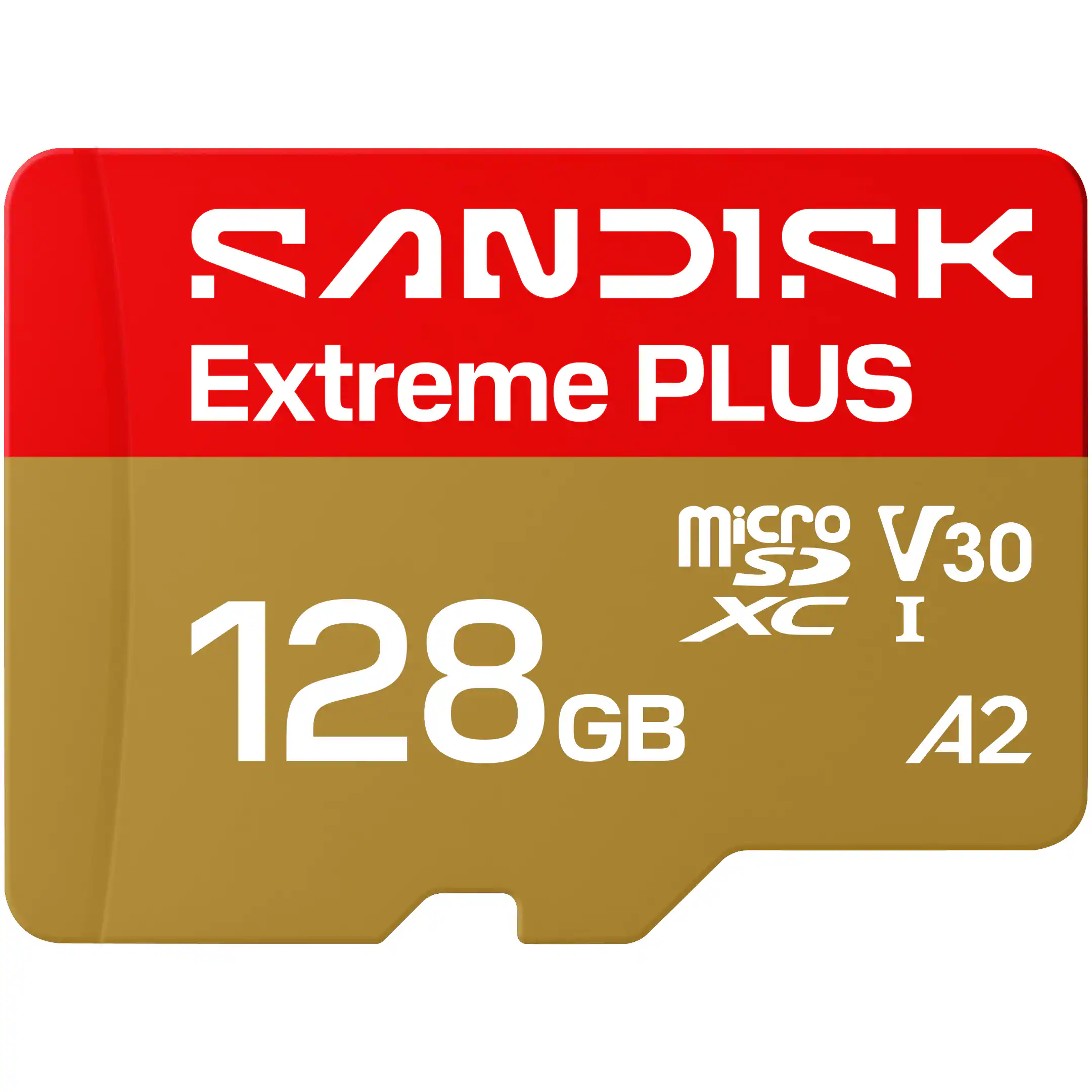 SANDISK Extreme PLUS  
micro SD V30 XC I 128GB A2