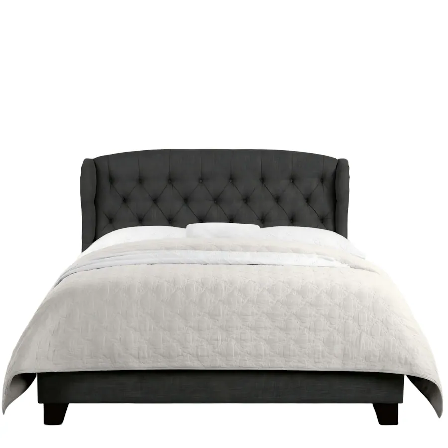 Boyel Living High Back Tufted Upholstered Bed with Solid Wood Frame ...