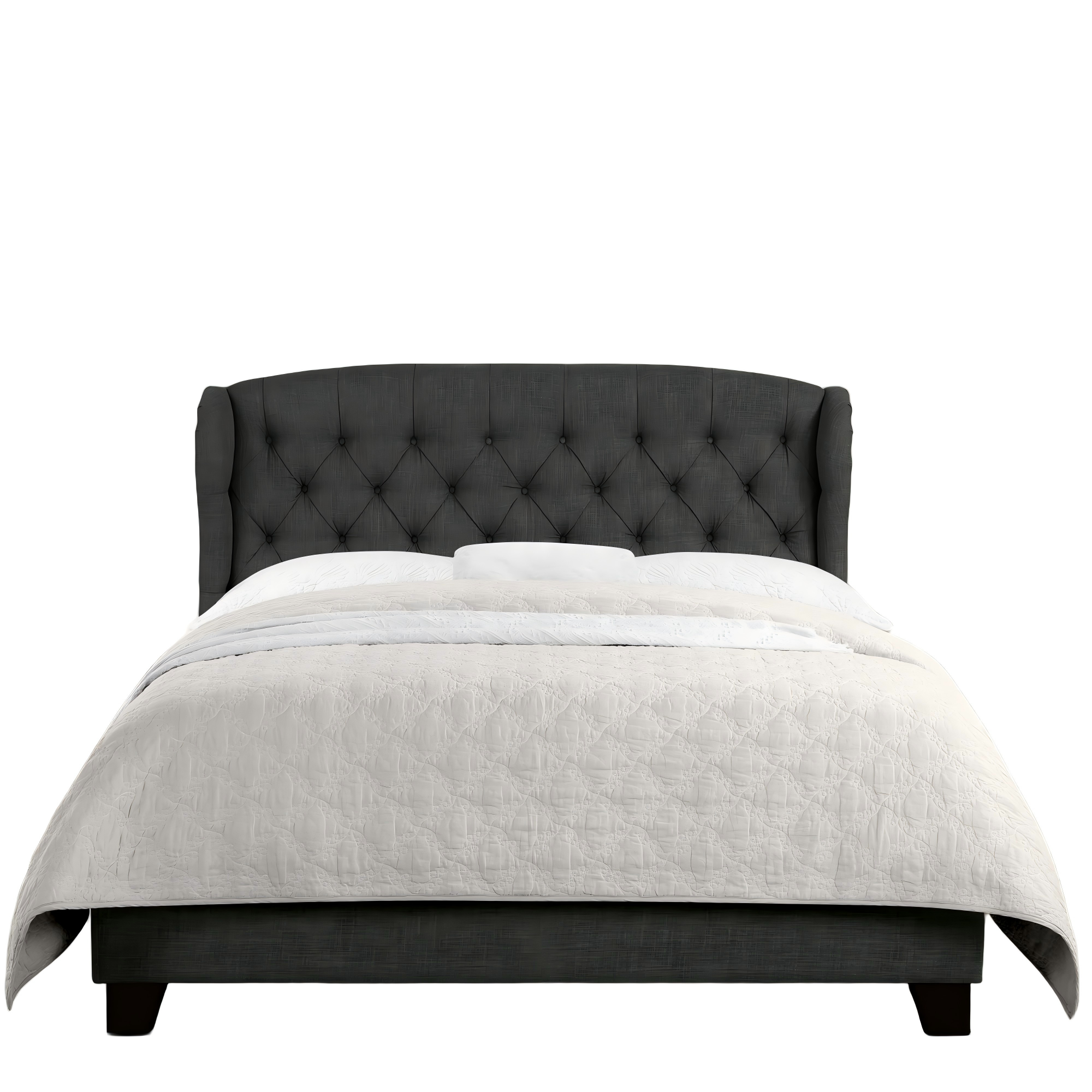 Boyel Living High Back Tufted Upholstered Bed with Solid Wood Frame ...