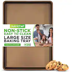 nutrichef NON-STICK EASY TO CLEAN LARGE SIZE BAKING TRAY PFOA FREE PTFE Product Size - 21.9" x 15.8" PFOS FREE