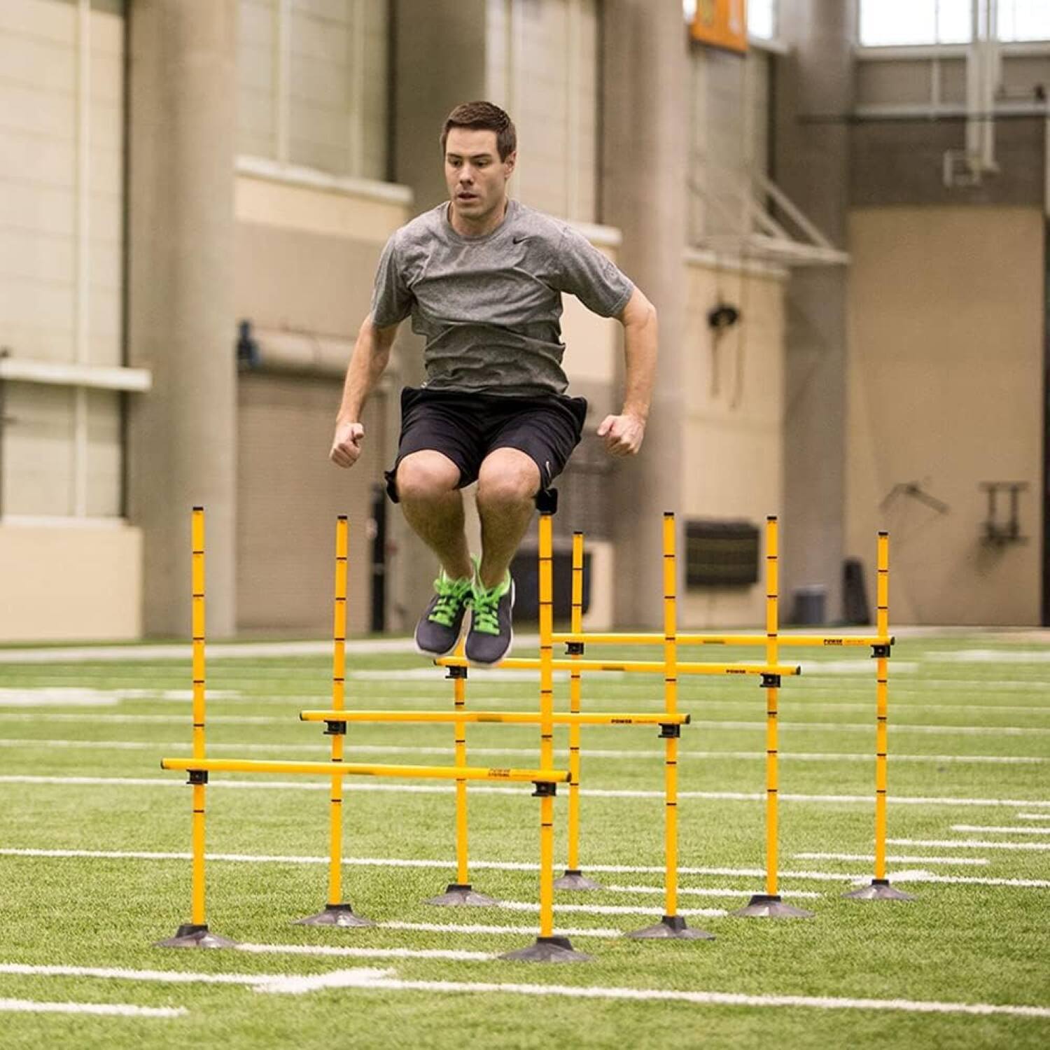 Alt View 4. Power Systems - Adjustable Plyo Hurdles Set of 4 – Training Hurdles for Agility & Speed - Yellow/Black.