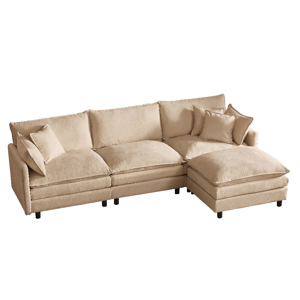 Alt View 7. Loheer - Loheer Modular Sectional Sofa 110 Inch L Shaped Cloud Couch - Coffee.