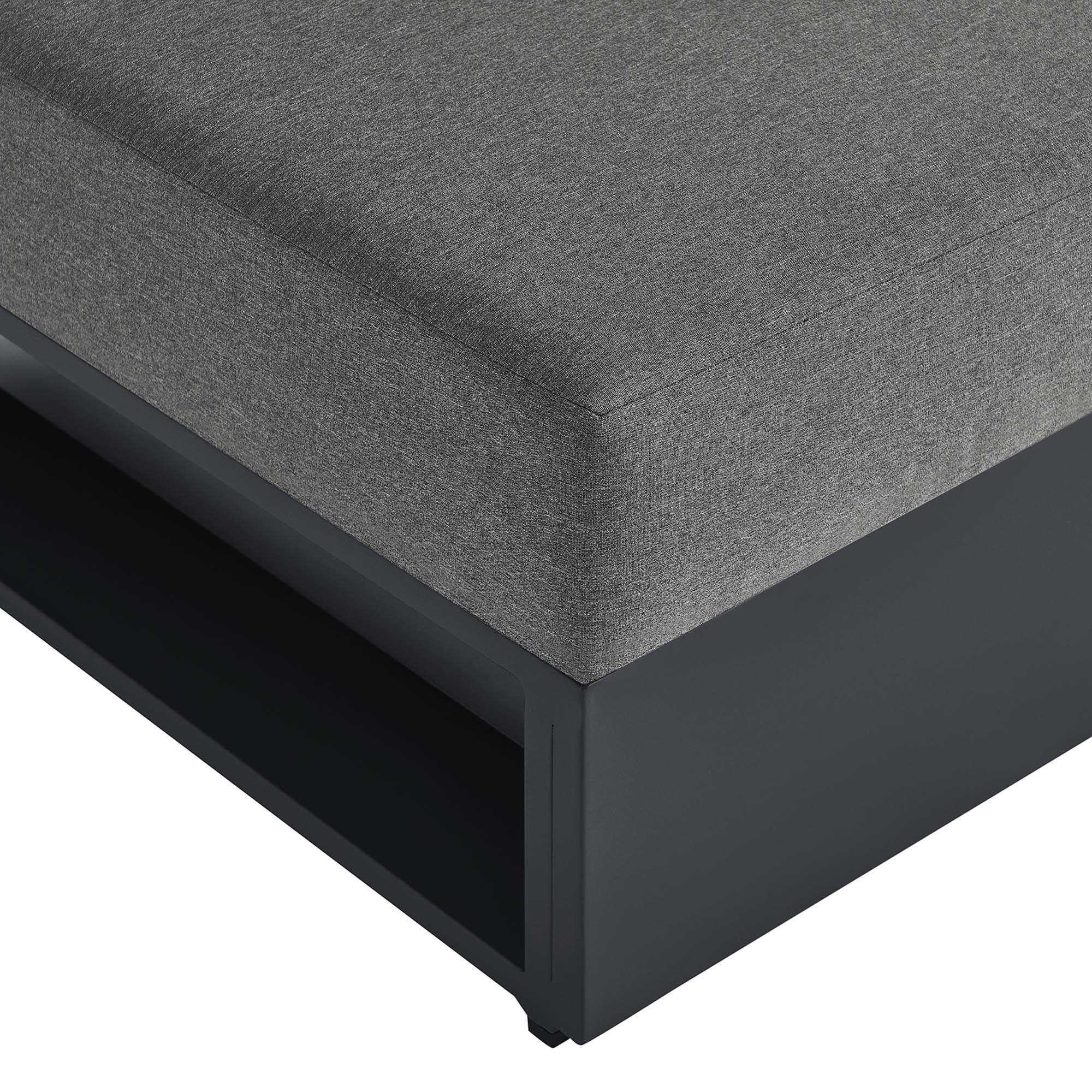 Alt View 5. Modway - Tahoe Outdoor Patio Powder-Coated Aluminum Modular Armless Chair by Modway - Gray Charcoal.