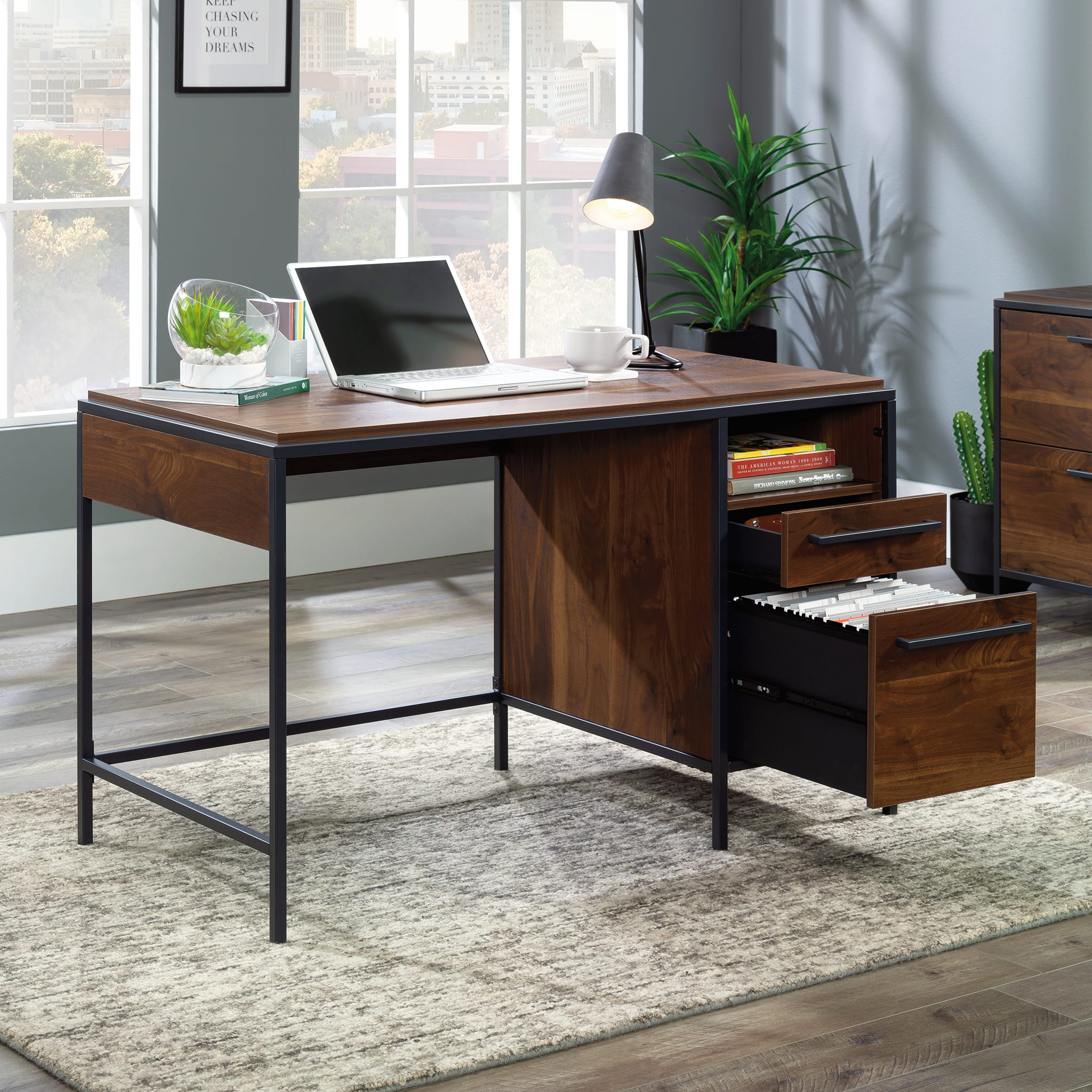 Alt View 11. Sauder - Nova Loft Computer Desk - Black/Brown.