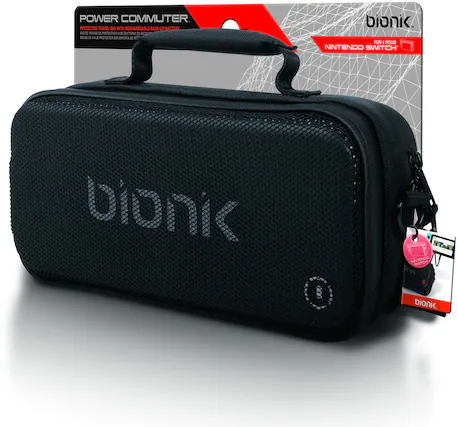 POWER COMMUTER
PROTECTIVE TRAVEL BAG WITH RECHARGEABLE BACK-UP BATTERY
5000 mAh
bionik
FOR I POUR NINTENDO SWITCH
bionik