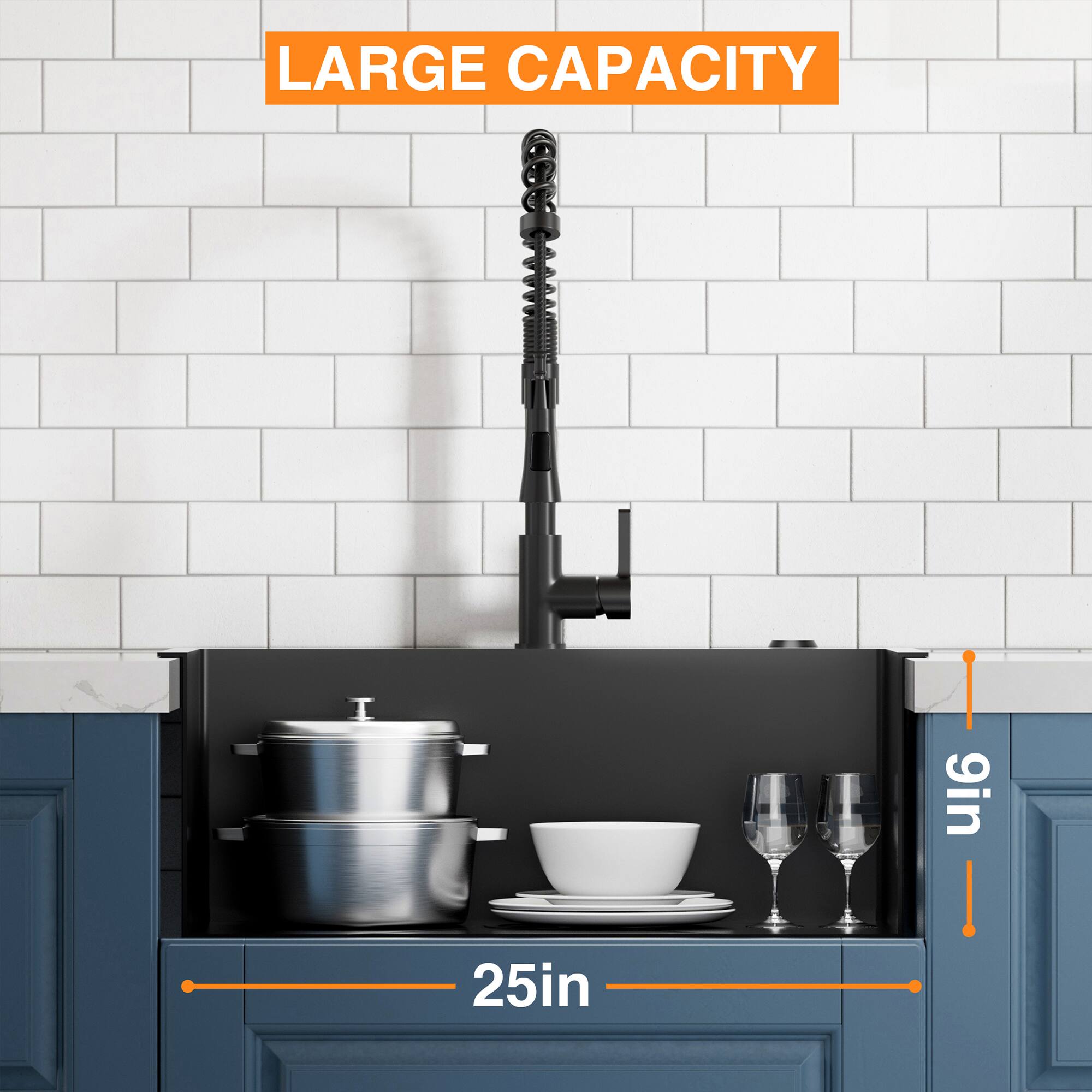 LARGE CAPACITY  
9in  
25in