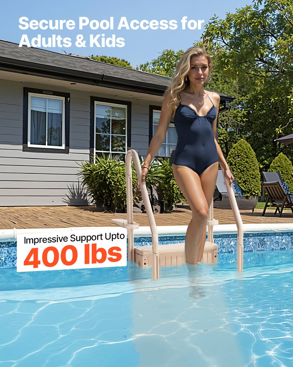 Secure Pool Access for Adults & Kids

Impressive Support Upto 400 lbs