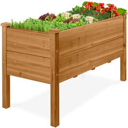 Best Choice Products - 48" x 24" x 30" Raised Garden Bed, Extra Deep 16" Depth, Elevated Wood Planter Stand - Acorn Brown