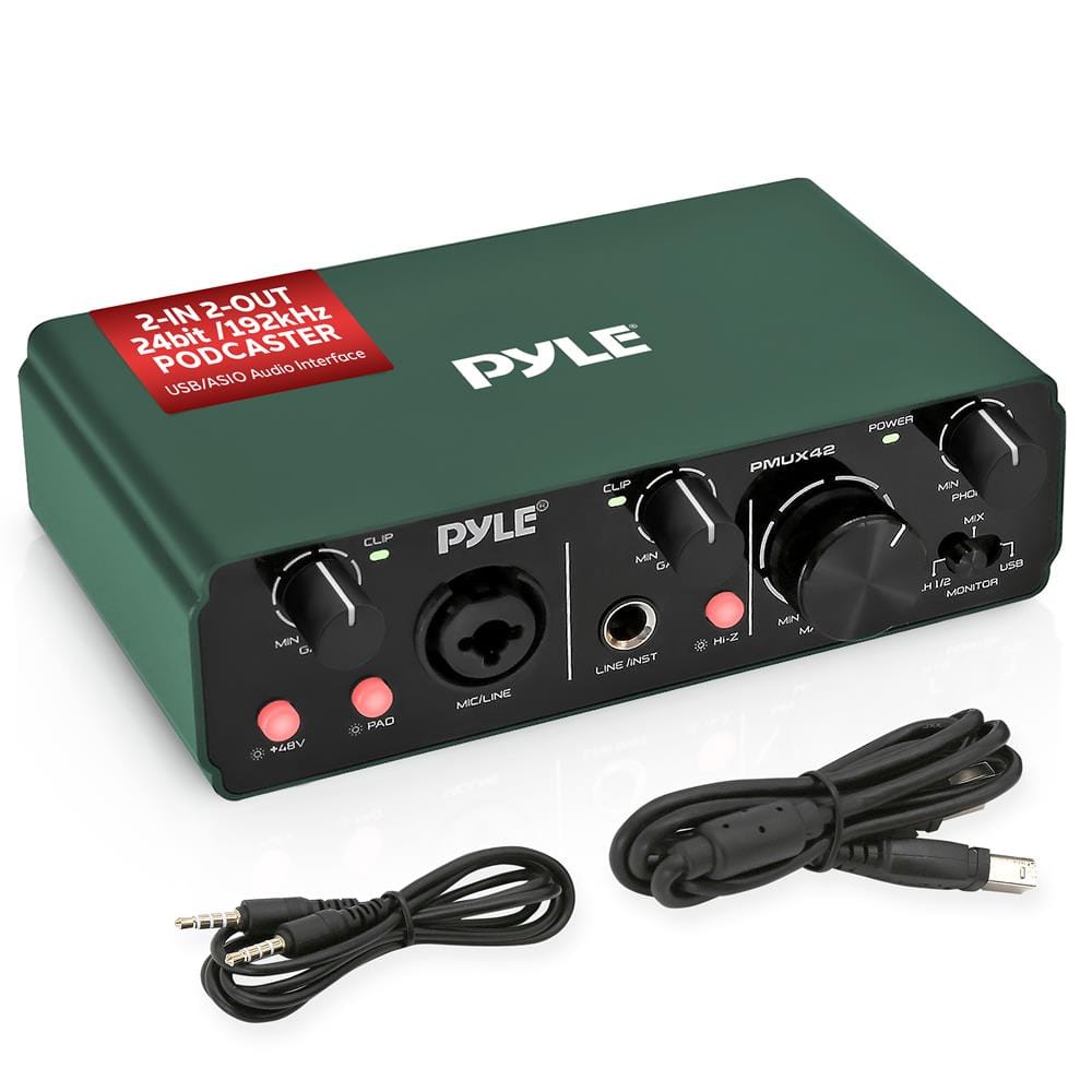 Pyle - USB Audio Interface for Recording, Streaming & Podcasting – 2 Inputs 2 Outputs, 48V Phantom Power, 24bit/192kHz price history on PriceWatchPro