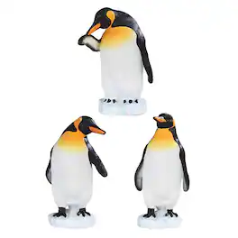 FC Design - 3-PC Cute King Penguin Different Poses 5"H Mini King Penguin Figurine Statue Office Desk Tabletop Home Decor - Multi-Color
