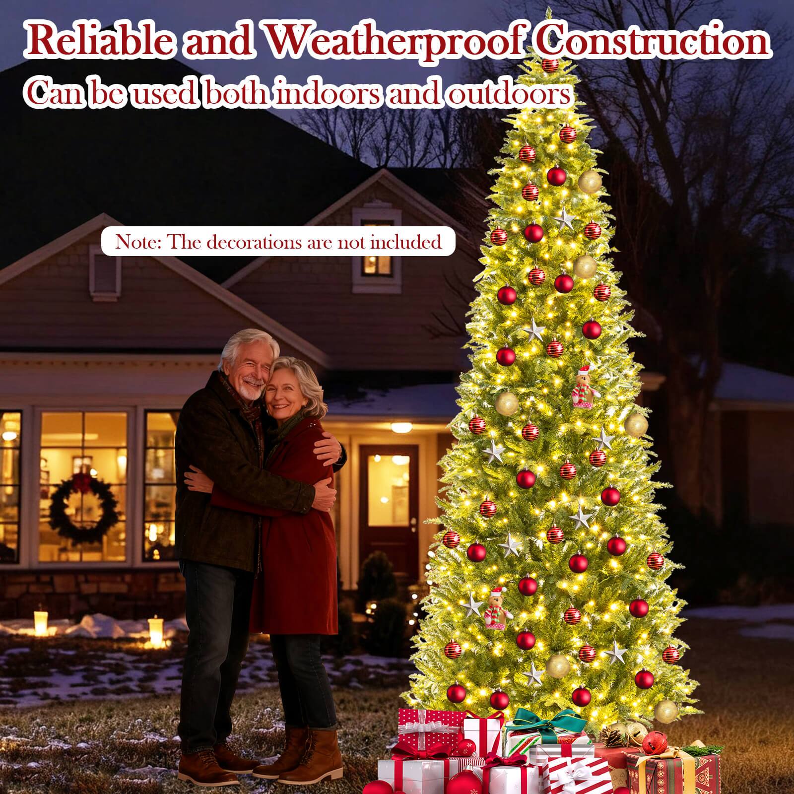 Reliable and Weatherproof Construction  
Can be used both indoors and outdoors  

Note: The decorations are not included