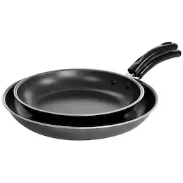 Gibson - Everyday Highberry 2 Piece 12in and 10in Frying Pan Set in Metallic Grey - Gray