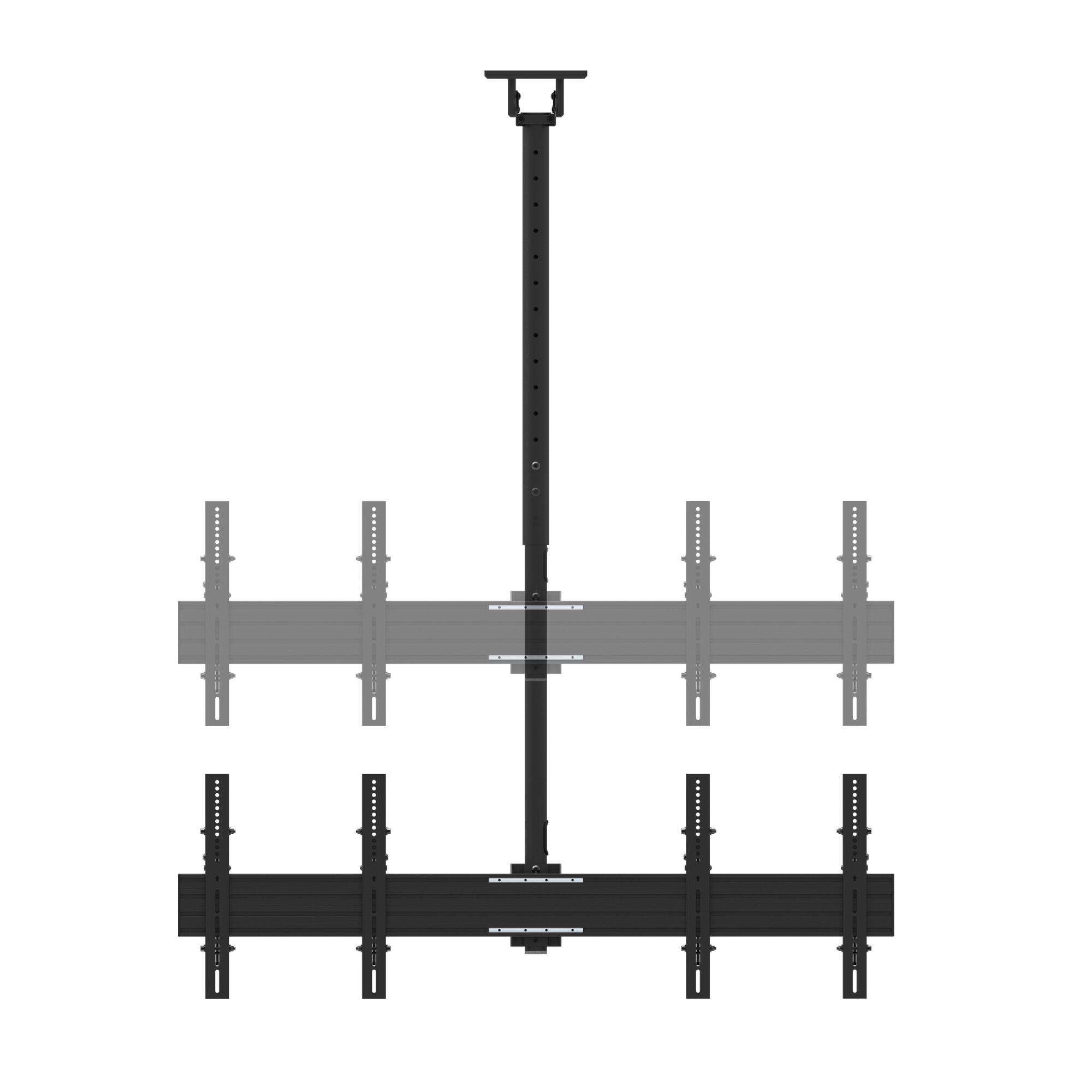 Back. Kanto - Back-to-Back Quad Screen TV Ceiling Mount for Four 40” to 45” TVs - Black.