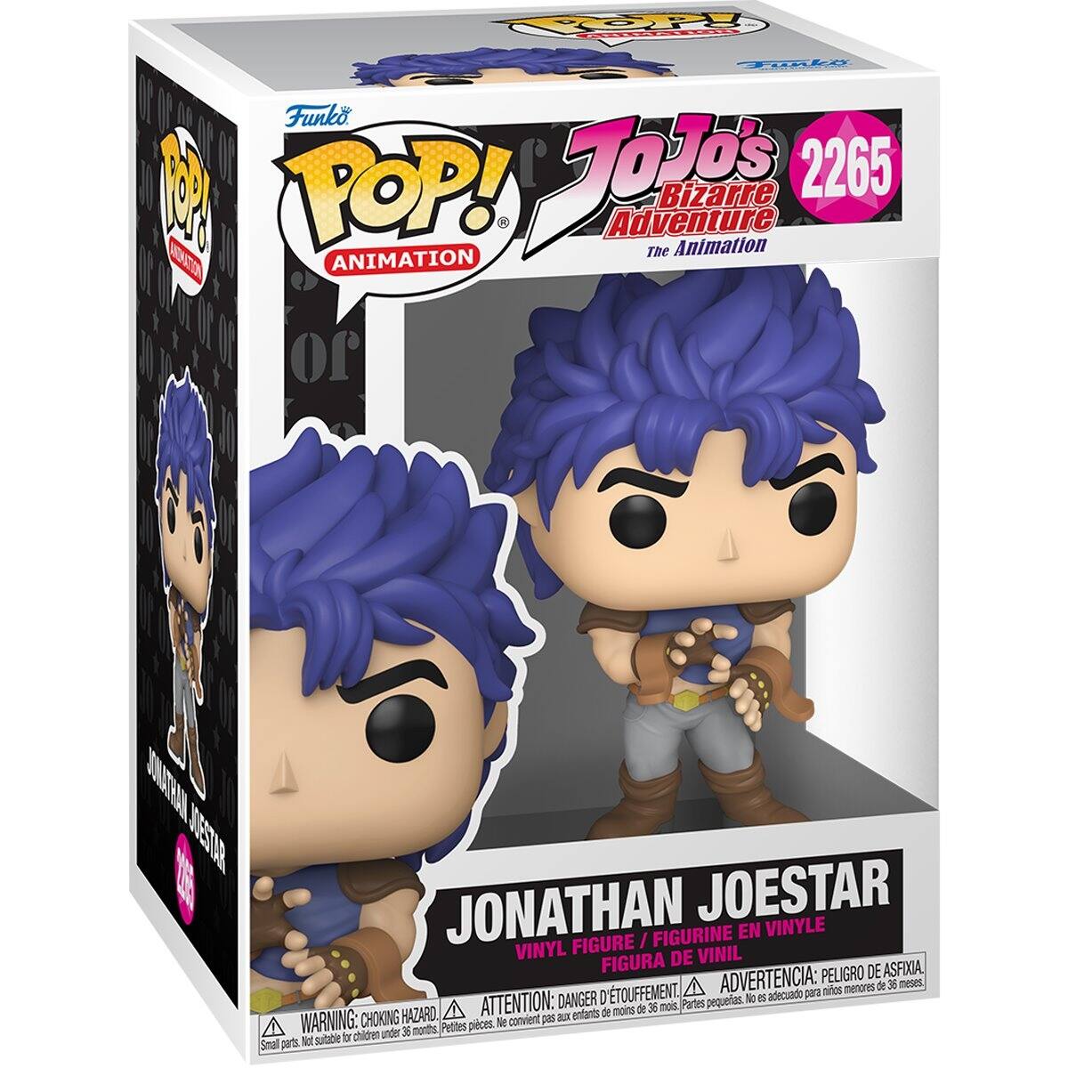 TOY POP! TUREA I O A Funko 1 M 2265 POP! Adventure The Bizarre Animation Il RITON ANIMATION I of SUTEAL SUESTAR JONATHAN JOESTAR FIGURINE EN VINYLE FIGURE I VINYL DE VINIL FIGURA DE DEASFIXIA ADVERTENCIA: PELIGRO 36 meses niños menores de ATTENTION: DANGER D TOUFFEMENT Partes pequeñas. V adecuado para moins de 36 mois. HAZARD ax entants de WARNING: CHOKING Petites pièces. e convient chidren under 36 months Small parts. Not suitable