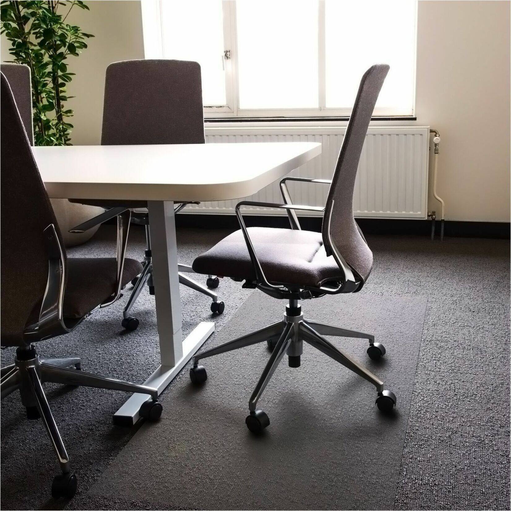 Alt View 16. Floortex - Ultimat Polycarbonate Square Chair Mat for Carpets - 60'' x 60'' - Clear.