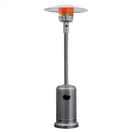 Costway - 50000 BTU Propane Patio Heater Standing Steel with Wheels - Gray