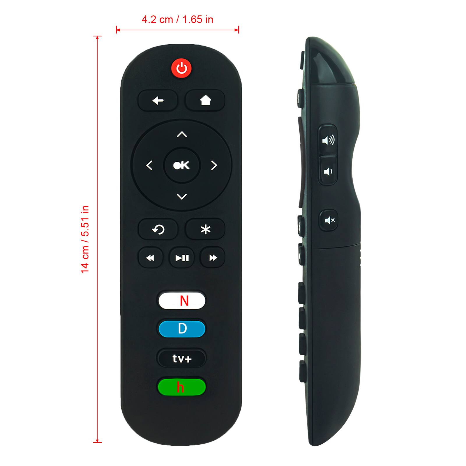 4.2 cm / 1.65 in  
14 cm / 5.51 in