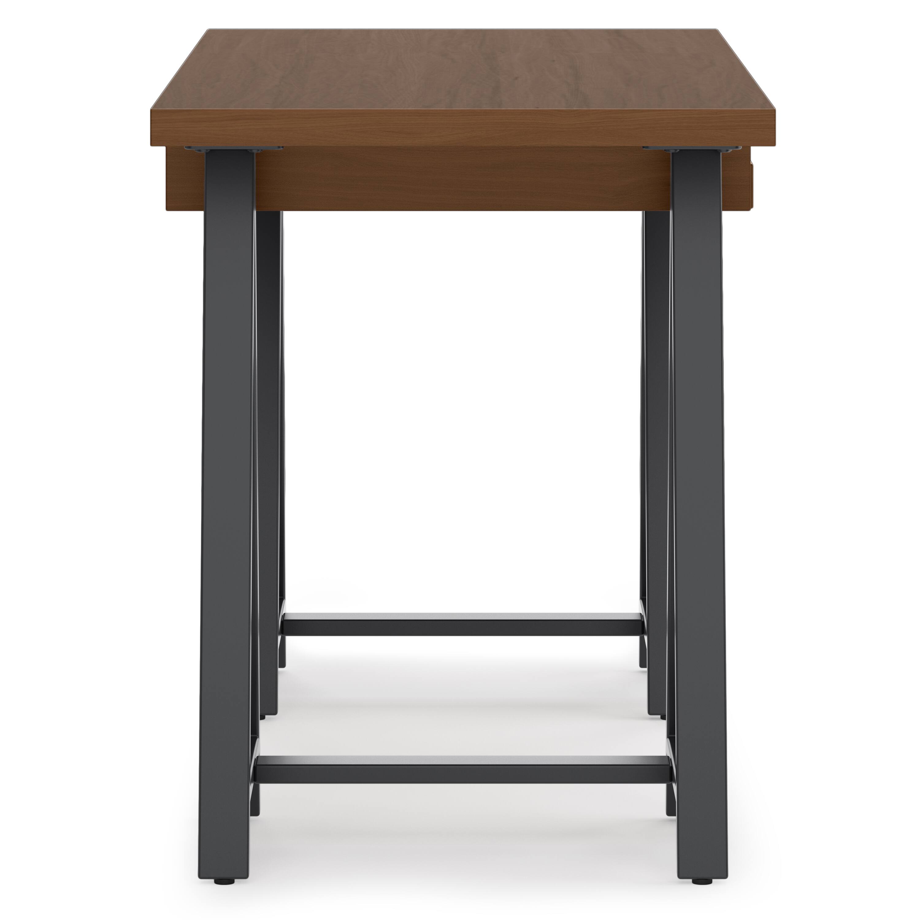 Alt View 11. Simpli Home - Sawhorse industrial 50 inch wide solid walnut wood and metal small desk - Walnut.