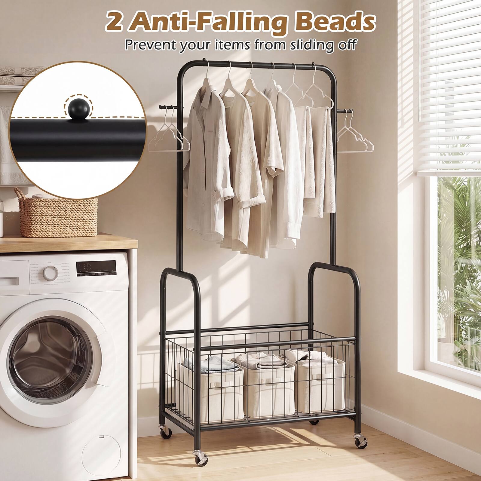 2 Anti-Falling Beads  
Prevent your items from sliding off