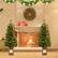 Alt View 12. Costway - 1 PC 4 FT Pre-Lit Potted Christmas Tree Artificial Entrance Decor with 3 Lighting Modes - Green/ Gold.