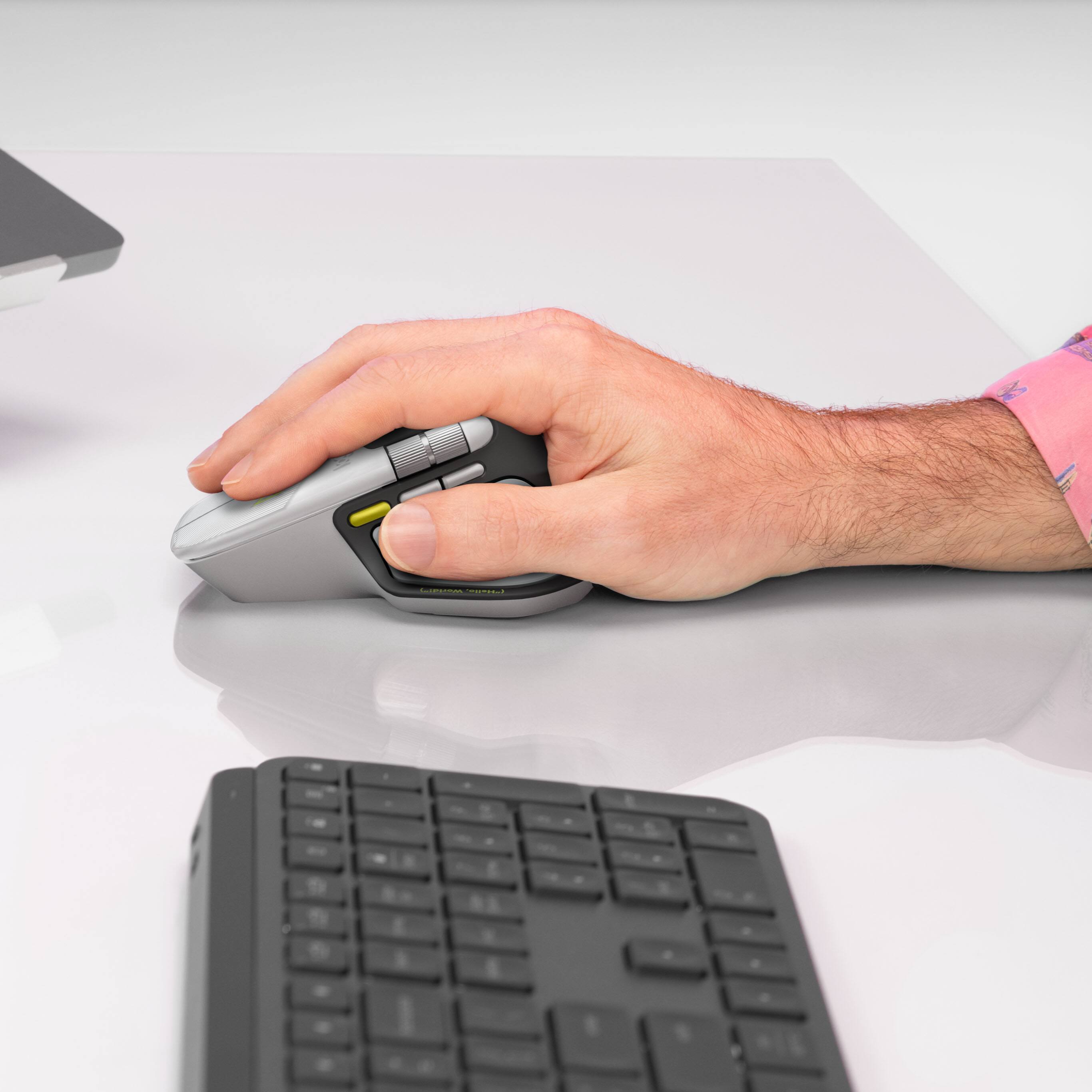 Alt View 5. Logitech - MX Master 4 Developer Edition, Ergonomic Wireless Mouse with Advanced Performance Haptic Feedback - Yellow.
