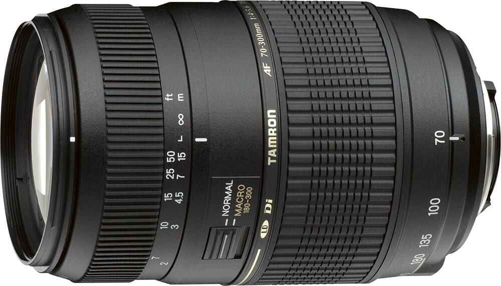 The text on the image reads:

"1:4-5.6 70-300mm AF TAMRON NORMAL MACRO 180-300 Di 1 LD 70 - 100 135 180"

This text likely represents the specifications of the lens, such as the focal length, aperture, and other features.