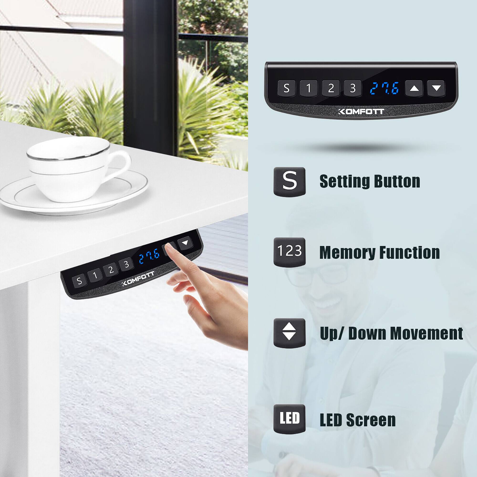 S 1 2 3 2 296 KOMFOTT
S Setting Button
123 Memory Function
Up/ Down Movement
LED Screen