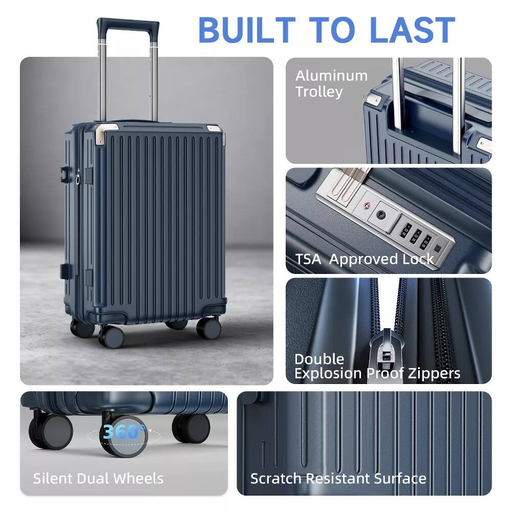 BUILT TO LAST

- Aluminum Trolley
- TSA Approved Lock
- Double Explosion Proof Zippers
- Silent Dual Wheels
- Scratch Resistant Surface